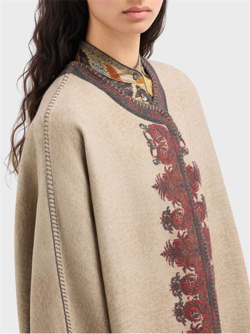 Oversized pure wool kimono with jacquard motif PIERRE-LOUIS MASCIA | KM12254519762